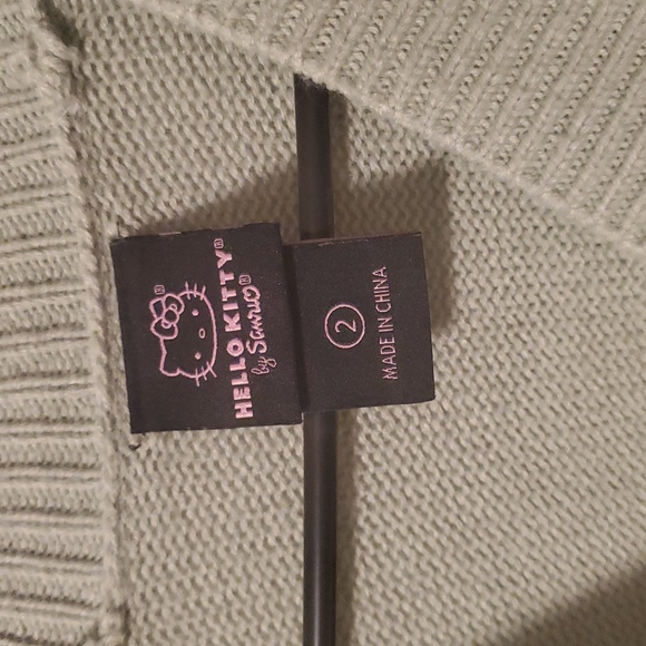 Hello Kitty Sage Green Mushroom Sweater - Picture 2 of 4